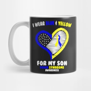 I Wear Blue and Yellow For My Son - Down Syndrome Awareness Mug